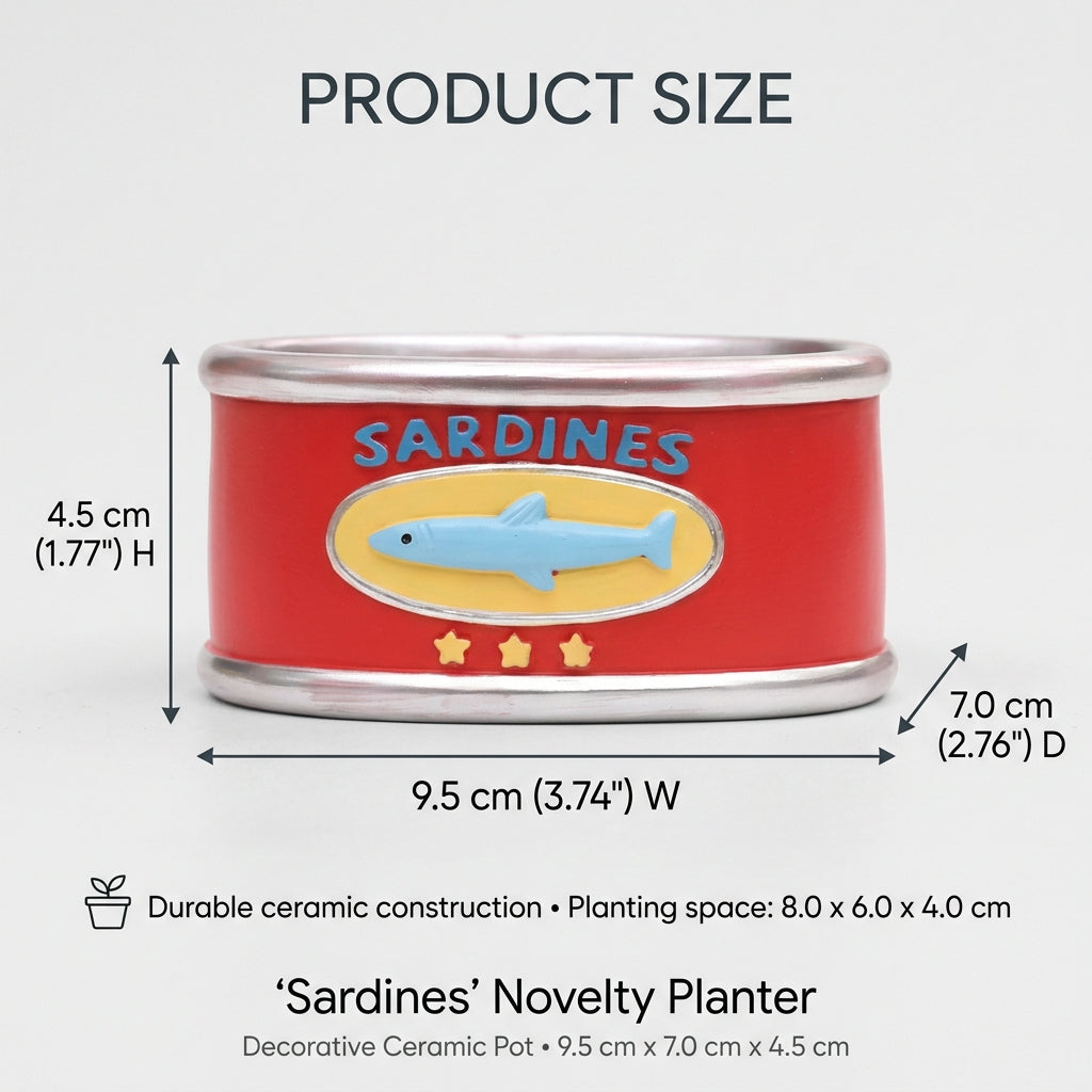 Red Sardine Tin Planter