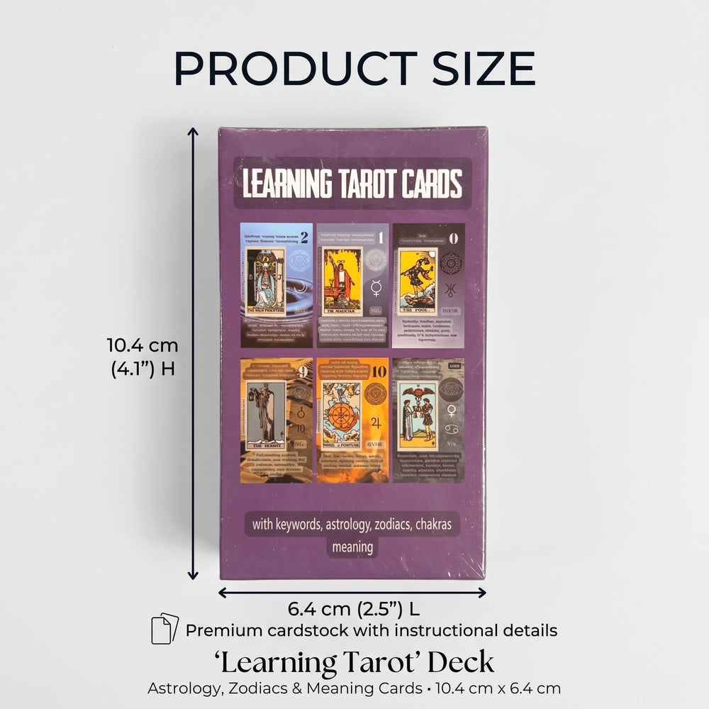 Mini Learning Tarot Cards | Educational Beginner Deck with Keywords  Ziya Blue