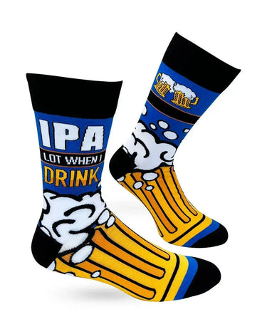 IPA Lot Socks: Funny Mens Crew Fabdaz Ziya Blue