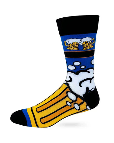 IPA Lot Socks: Funny Mens Crew Fabdaz Ziya Blue