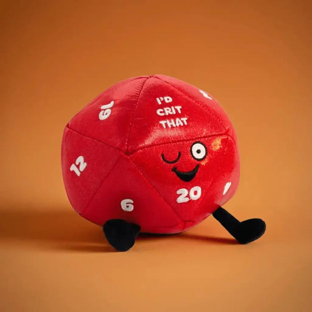"I’d Crit That" Plush D20 - The Softest Natural 20 Punchkins Ziya Blue