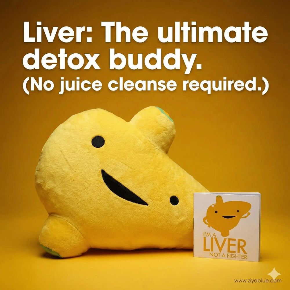 "I'm a Liver, Not a Fighter" I Heart Guts Liver Plush I Heart Guts Ziya Blue