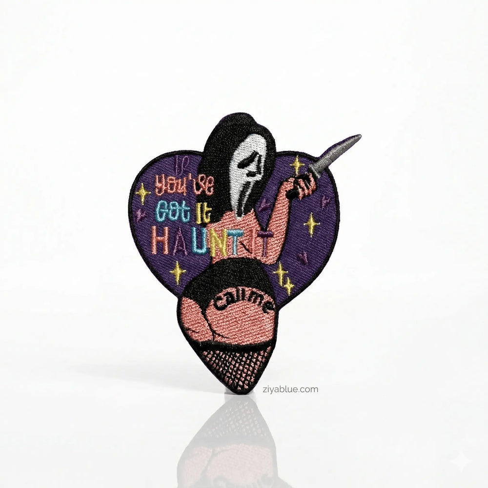 If You've Got It Haunt It Ghostface Pin-Up Iron-On Patch  Ziya Blue