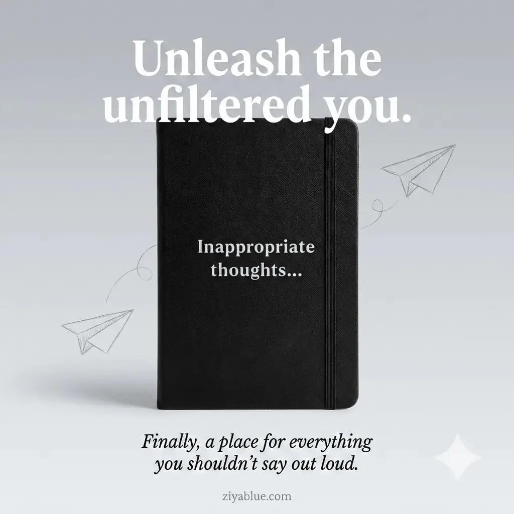 Inappropriate Notebook | 200 Page Cheeky Lined Journal Faire Ziya Blue