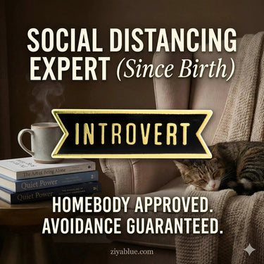 Introvert Enamel Pin These Are Things Ziya Blue