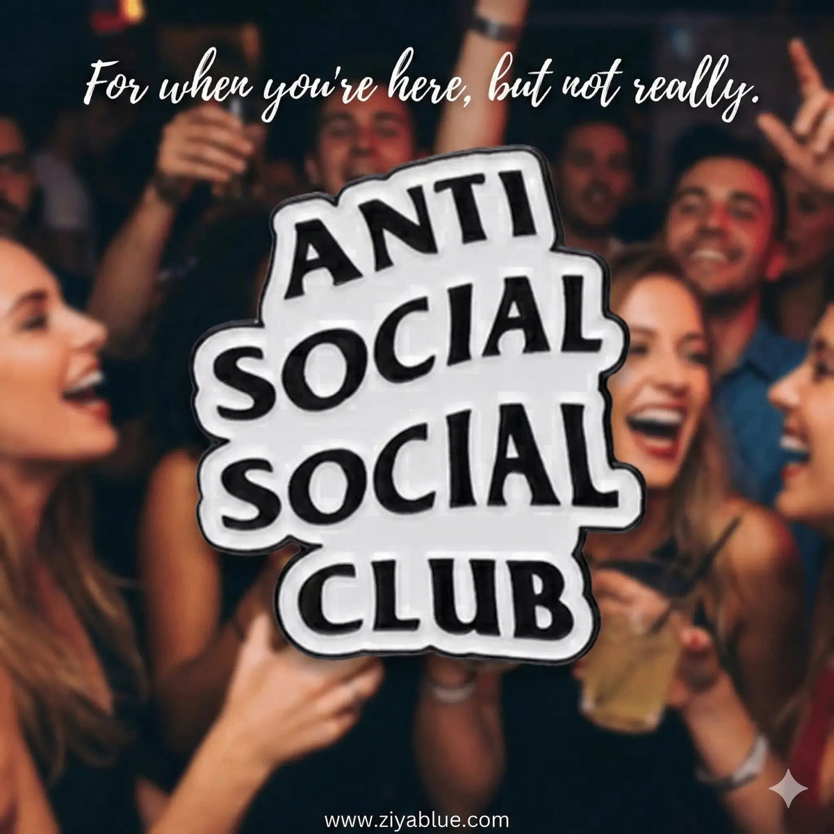 Introvert Enamel Pin | Anti Social Social Club Badge Ziya Blue Ziya Blue