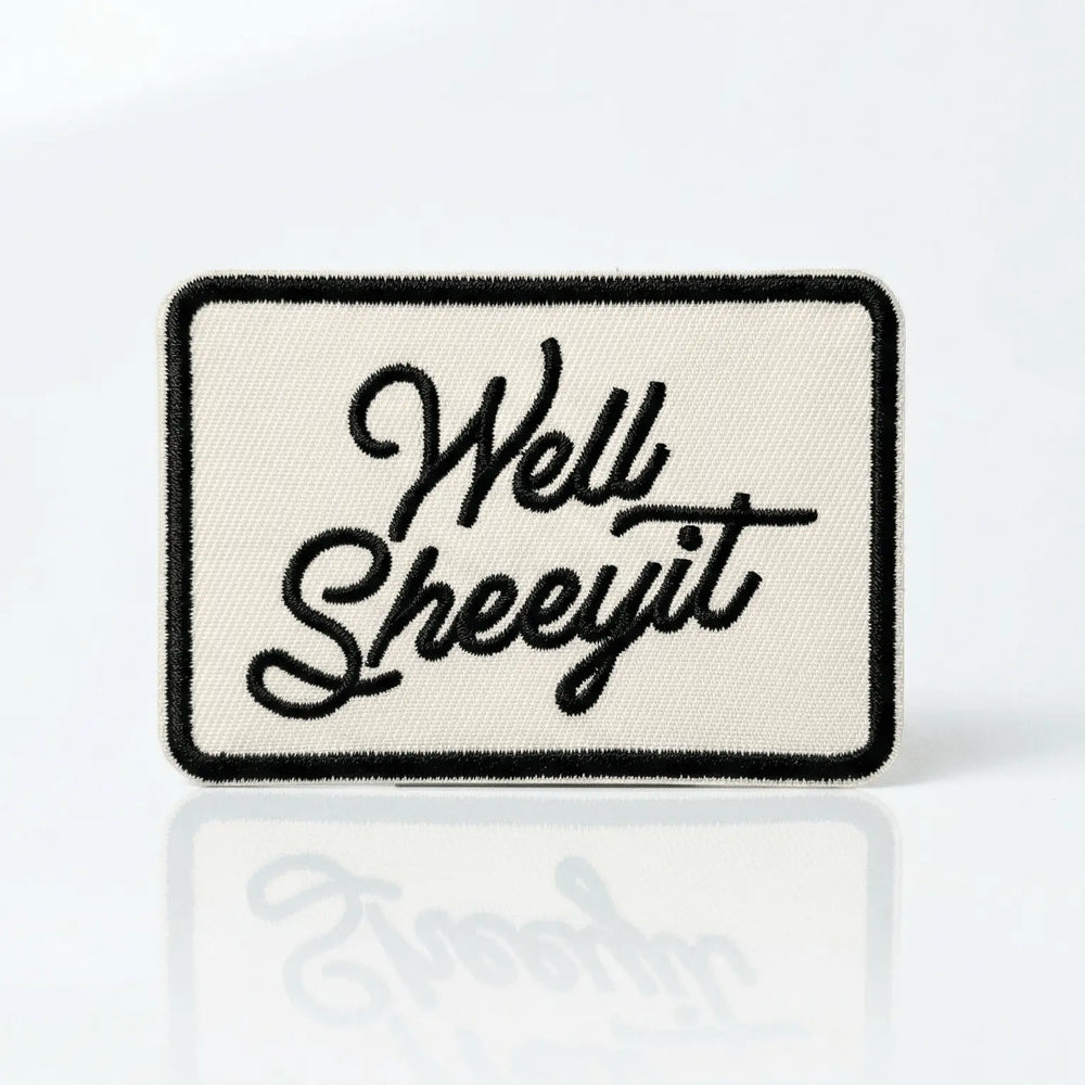 Iron On Patch | Well Sheeyit Pink Cursive Flair Ziya Blue Ziya Blue