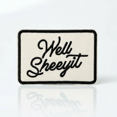 Iron On Patch | Well Sheeyit Pink Cursive Flair  Ziya Blue