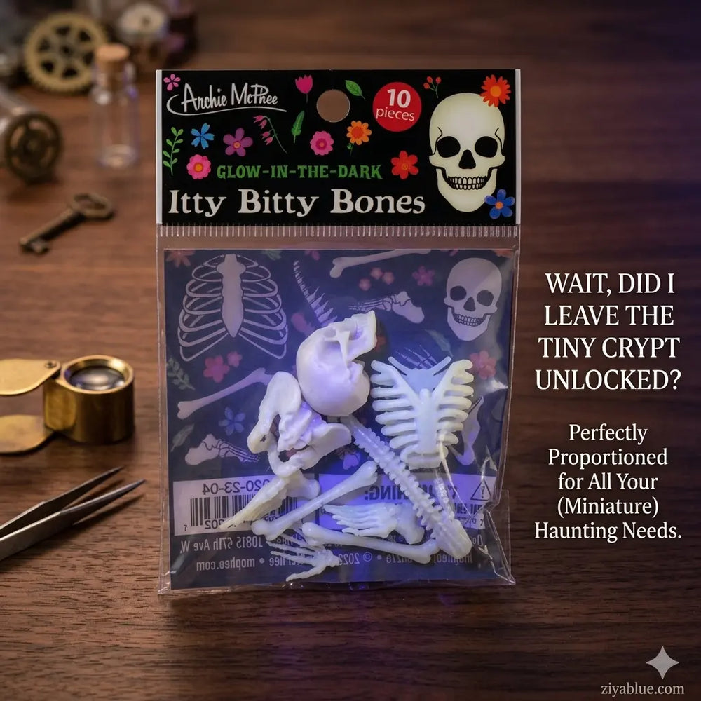 Itty Bitty Glow Bones - Bag of 10  Ziya Blue