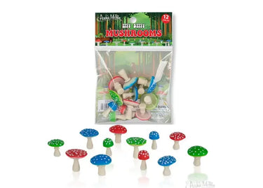 Itty Bitty Mushrooms – Set of 12 Mini Toadstools Archie McPhee Ziya Blue