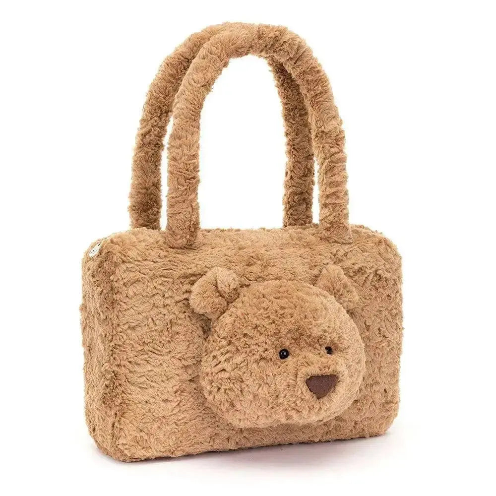 Jellycat Bartholomew Bear Shoulder Bag – Iconic Fuzzy Bear Tote Jellycat Ziya Blue