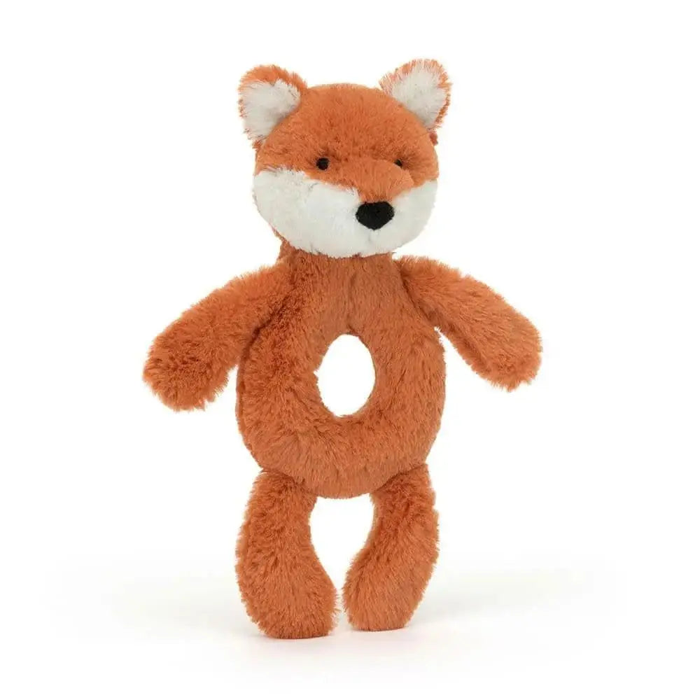 Jellycat Bashful Fox Cub Ring Rattle – The 7" Woodland Shaker Jellycat Ziya Blue