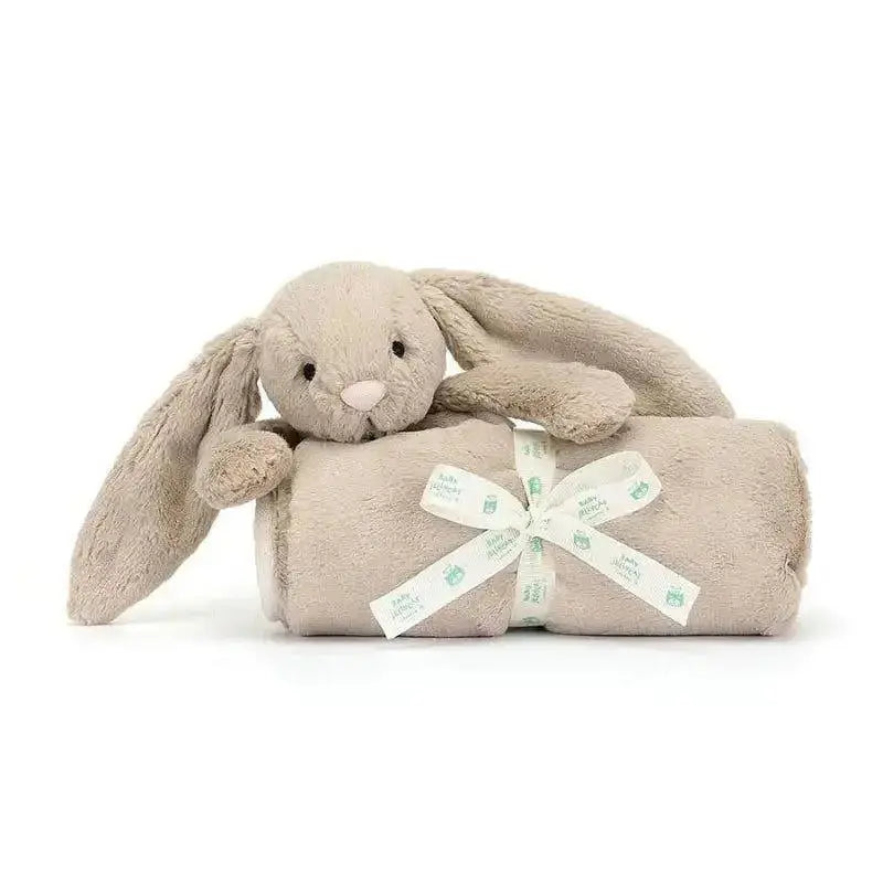 Jellycat Bunny Soother Blanket | Luxury Newborn Gift in Bashful Beige Jellycat Ziya Blue