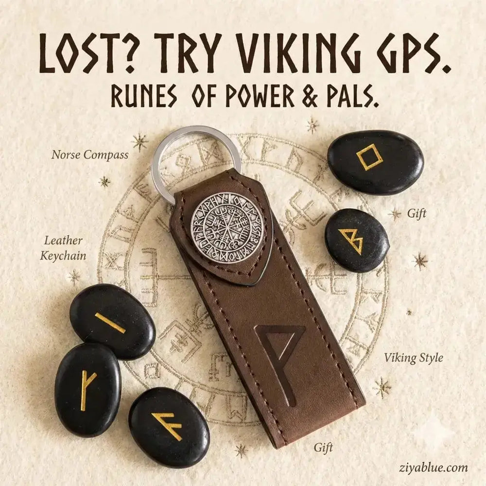 Joy Viking Keychain: Nordic Rune Faire Ziya Blue