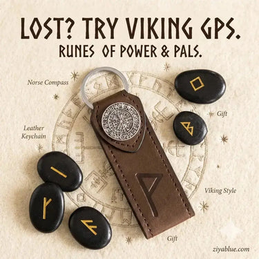 Joy Viking Keychain: Nordic Rune Faire Ziya Blue