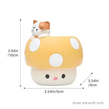 Kawaii Mushroom Planter: Animal Succulent Pot Ziya Blue Ziya Blue
