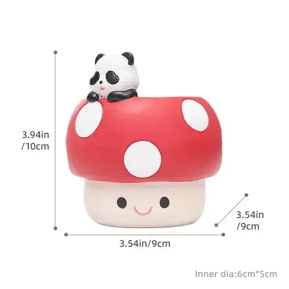 Kawaii Mushroom Planter: Animal Succulent Pot Ziya Blue Ziya Blue
