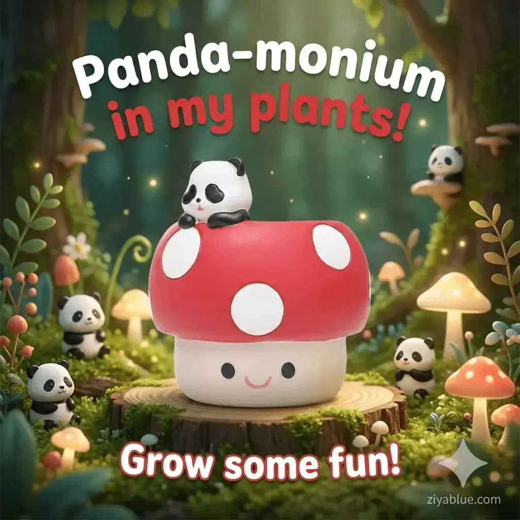 Kawaii Mushroom Planter: Animal Succulent Pot Ziya Blue Ziya Blue