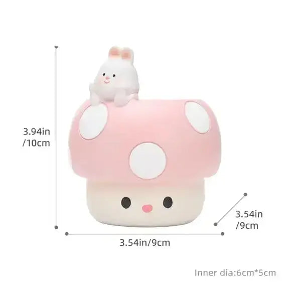 Kawaii Mushroom Planter: Animal Succulent Pot Ziya Blue Ziya Blue