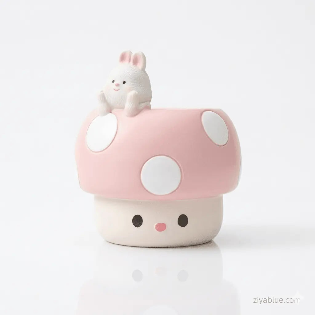 Kawaii Mushroom Planter: Animal Succulent Pot Ziya Blue Ziya Blue