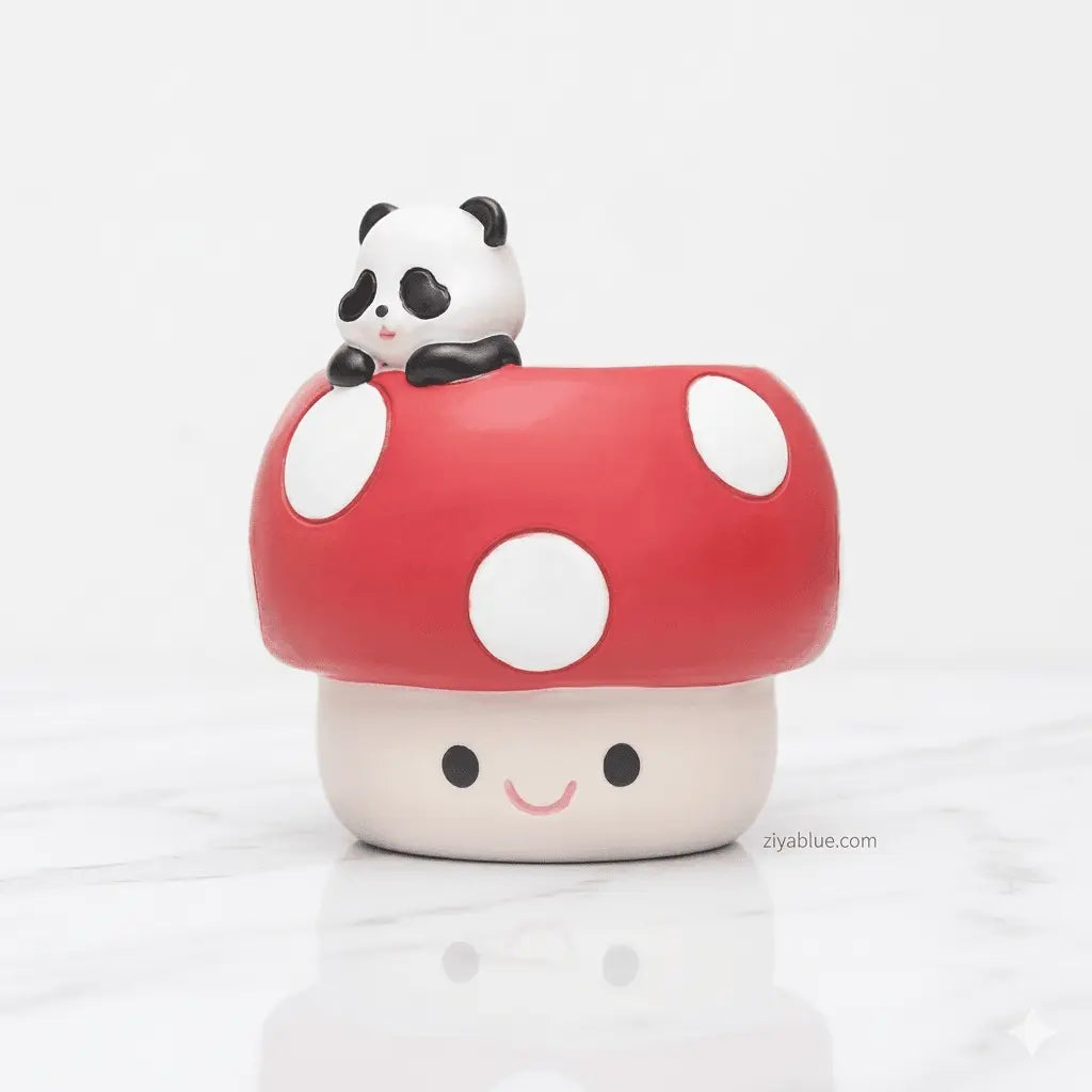 Kawaii Mushroom Planter: Animal Succulent Pot Ziya Blue Ziya Blue