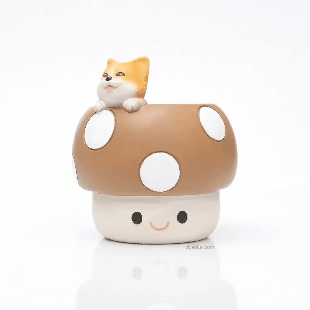 Kawaii Mushroom Planter: Animal Succulent Pot Ziya Blue Ziya Blue