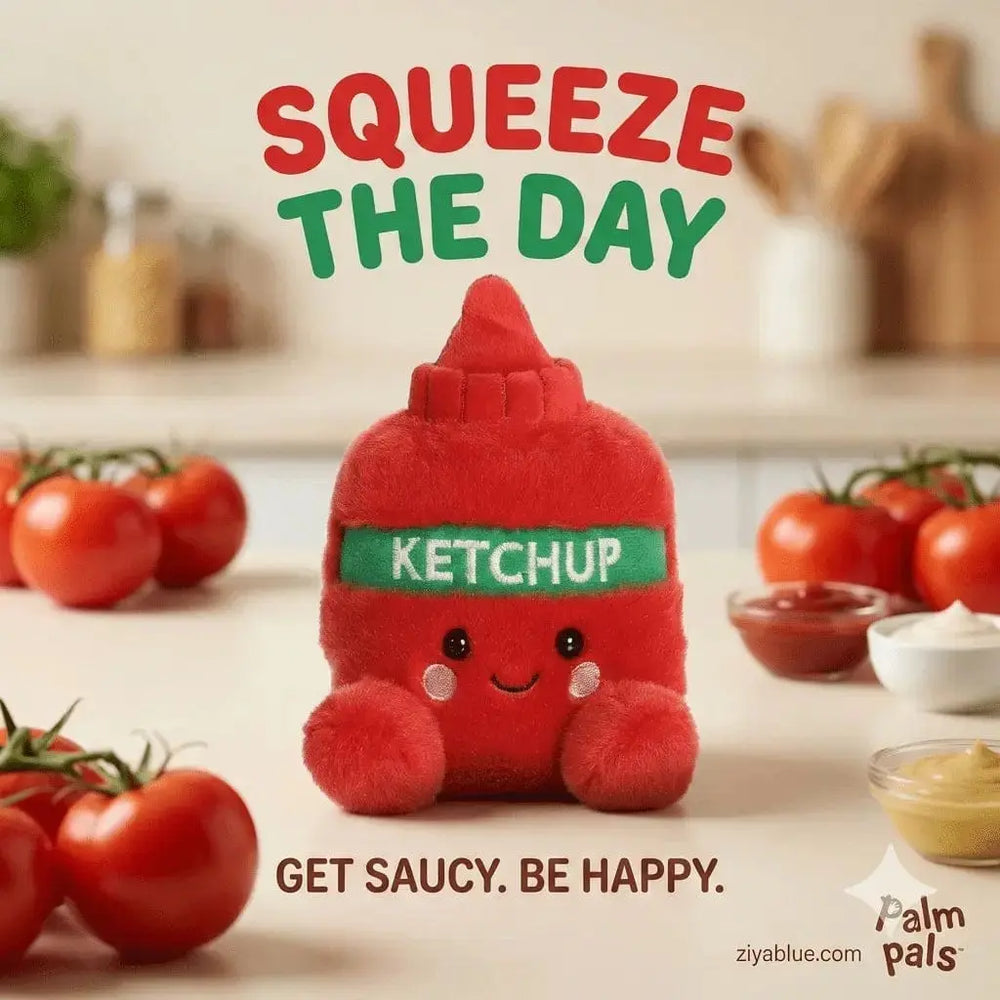 Ketchup Bottle Plush Toy | Tommy Ketchup Palm Pal Aurora Ziya Blue