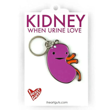 Kidney Keychain: When Urine Love I Heart Guts Ziya Blue