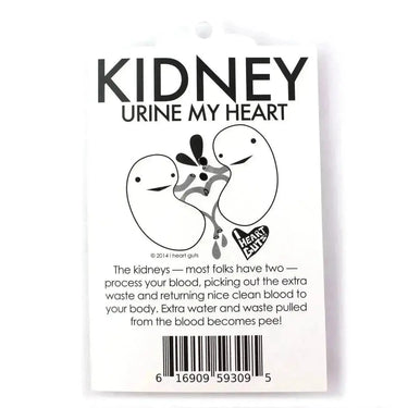 Kidney Keychain: When Urine Love I Heart Guts Ziya Blue