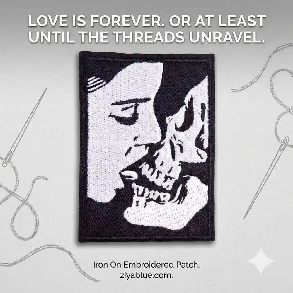 Kissing Skeleton Patch | Edgy Romance Iron On Ziya Blue Ziya Blue