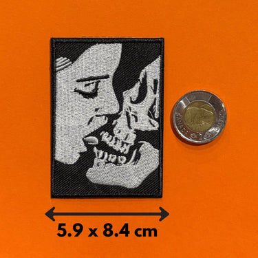 Kissing Skeleton Patch | Edgy Romance Iron On  Ziya Blue