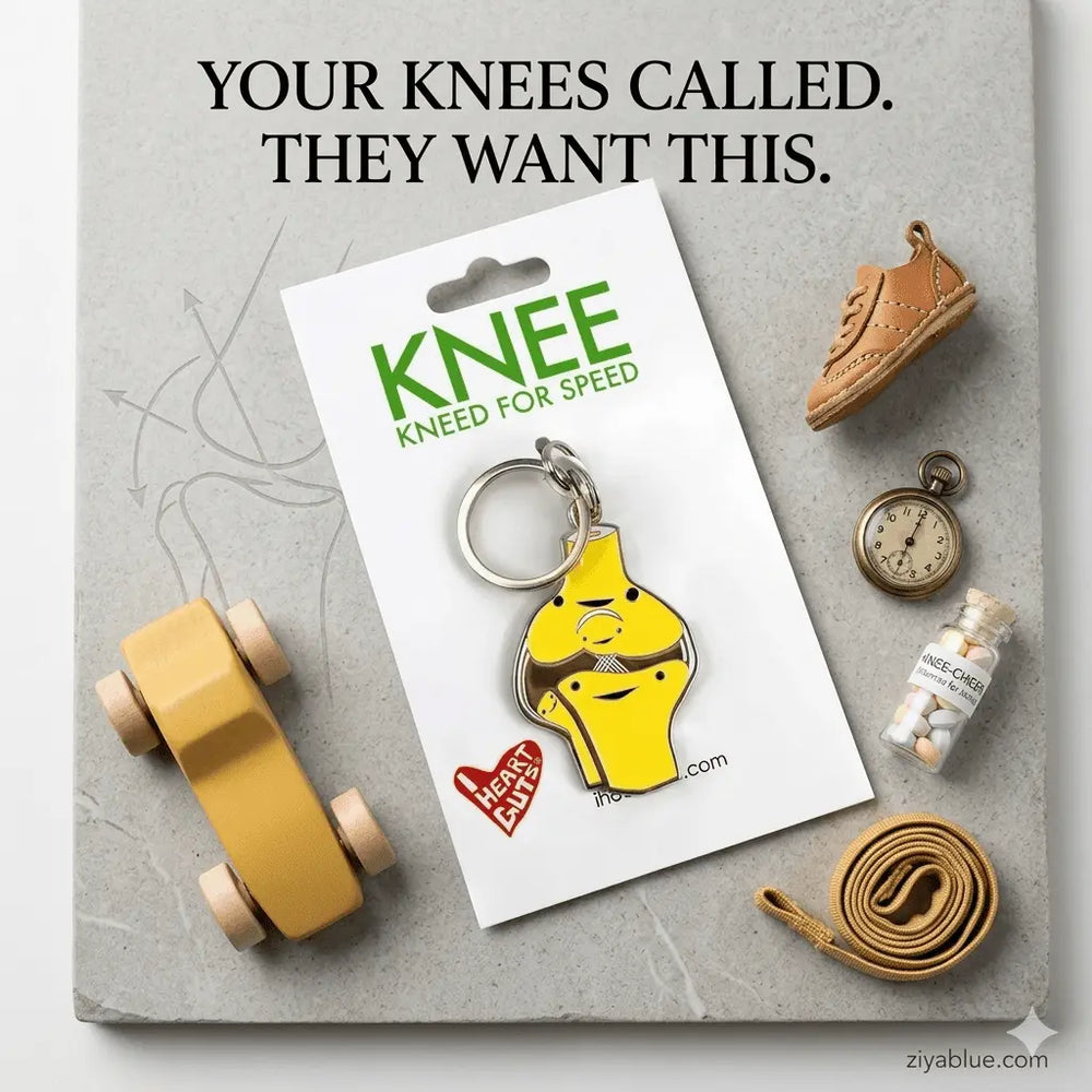 Knee Keychain: The Kneed for Speed I Heart Guts Ziya Blue