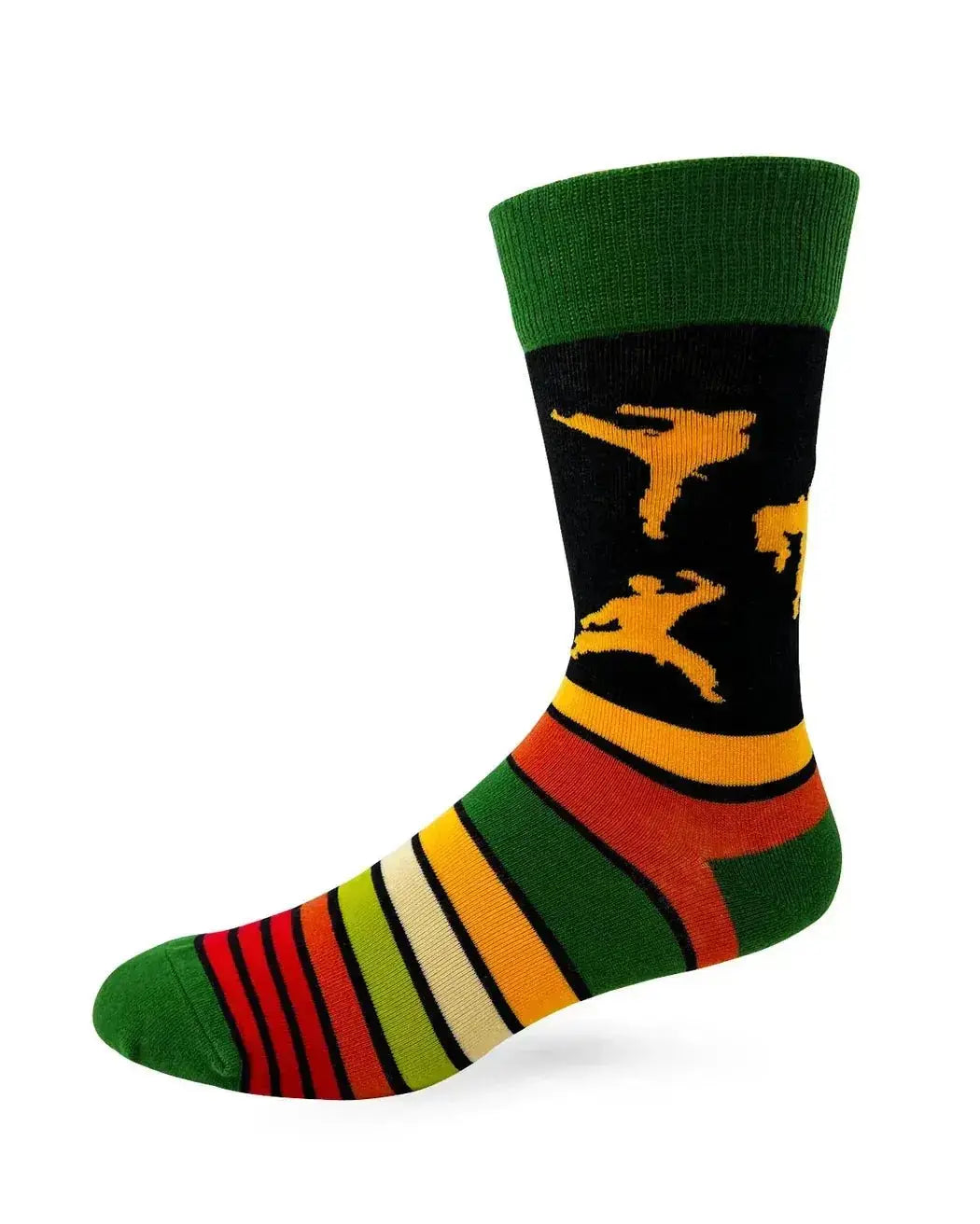 Kung Fu Fighting Socks: Funny Mens Crew Fabdaz Ziya Blue