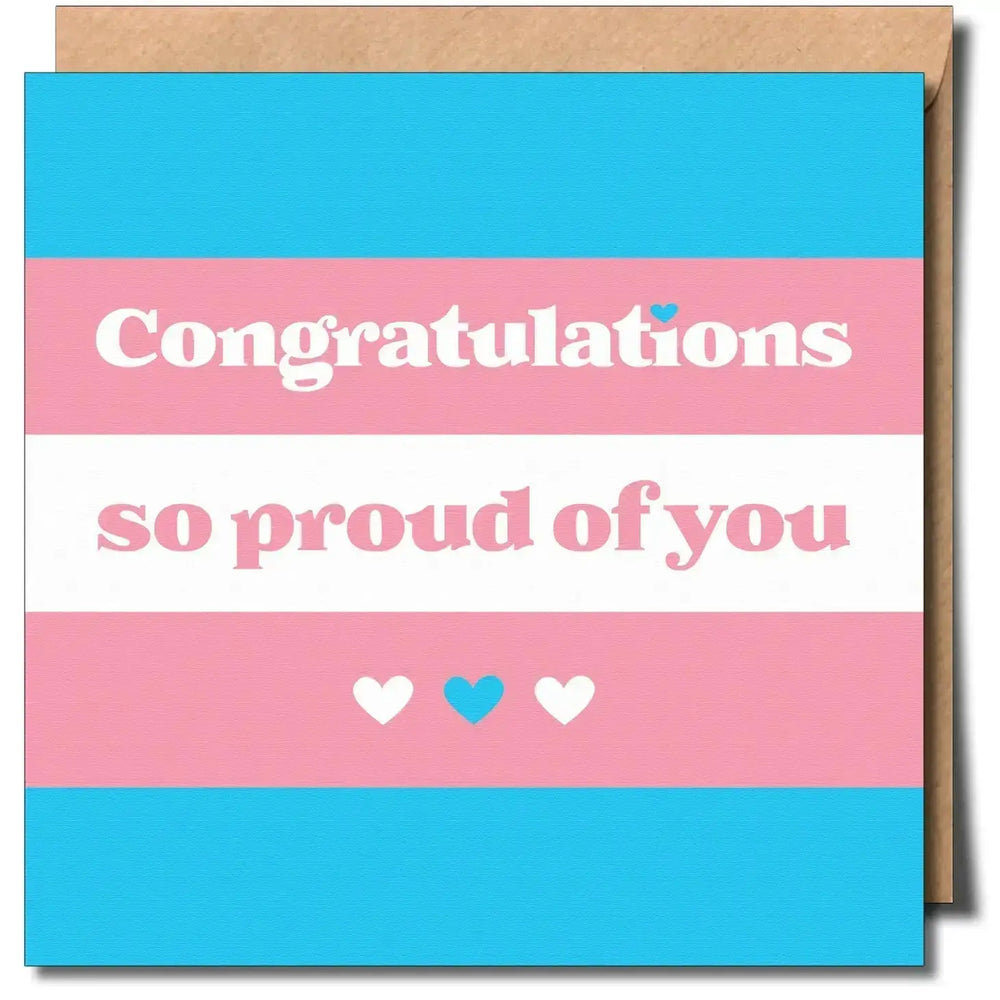 LGBTQ Congratulations Card | "So Proud Of You" Greeting Sent With Pride Ziya Blue