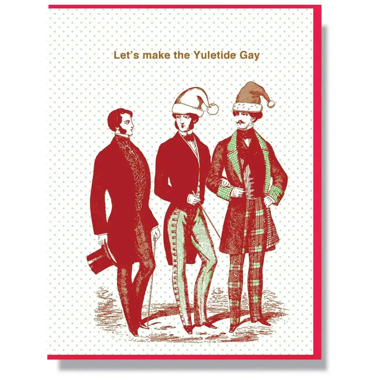 LGBTQ+ Holiday Card | Gold Foil "Yuletide Gay" Greeting Smitten Kitten Ziya Blue