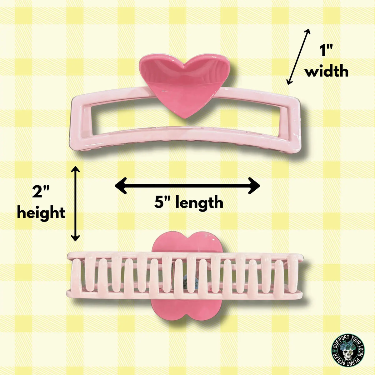 Large Pink Heart Hair Claw Clip  Ziya Blue