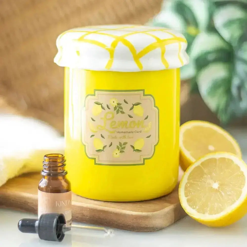 Lemon Curd Jar Oil Burner | Vintage Jam Jar Wax Warmer Something Different Ziya Blue