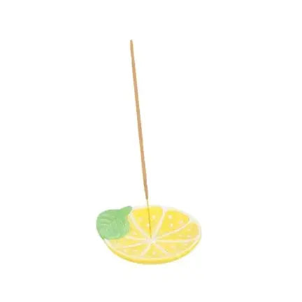 Lemon Incense Holder: Ceramic Slice Ash Catcher Something Different Ziya Blue