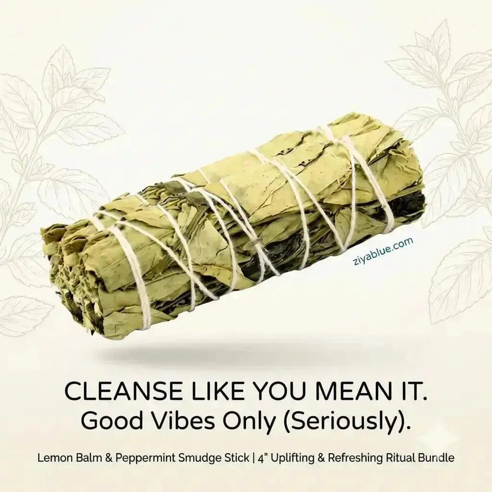Lemon balm smudge stick | 4" Uplifting & Refreshing Ritual Bundle Faire Ziya Blue