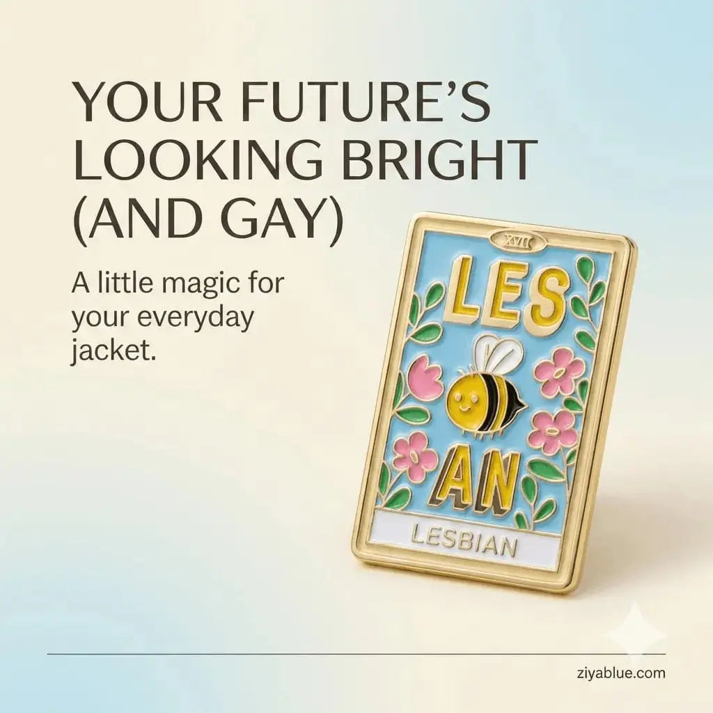 Les-Bee-An Tarot Pin | Funny Pride Enamel Badge Ziya Blue Ziya Blue