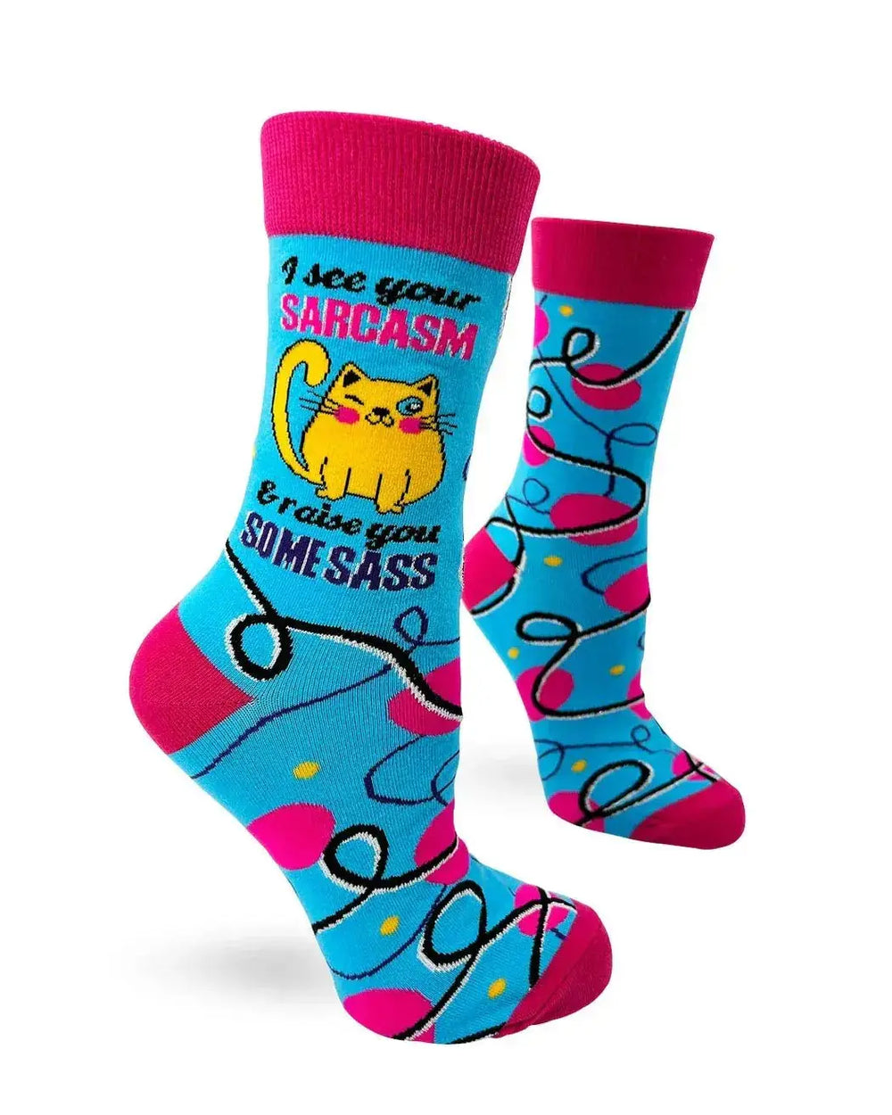 Level Up Your Attitude: Women's Sarcasm and Sass Socks Fabdaz Ziya Blue
