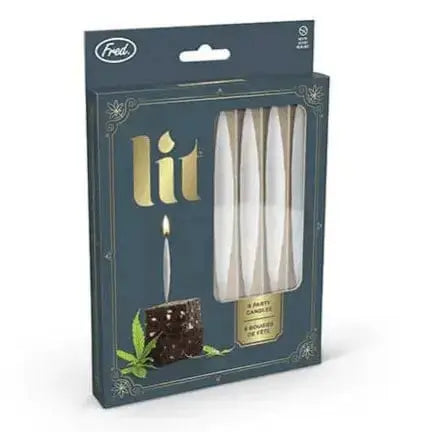 "Lit" 420-Themed Joint Shaped Birthday Candles DAVID YOUNGSON & ASSOCIATES Ziya Blue