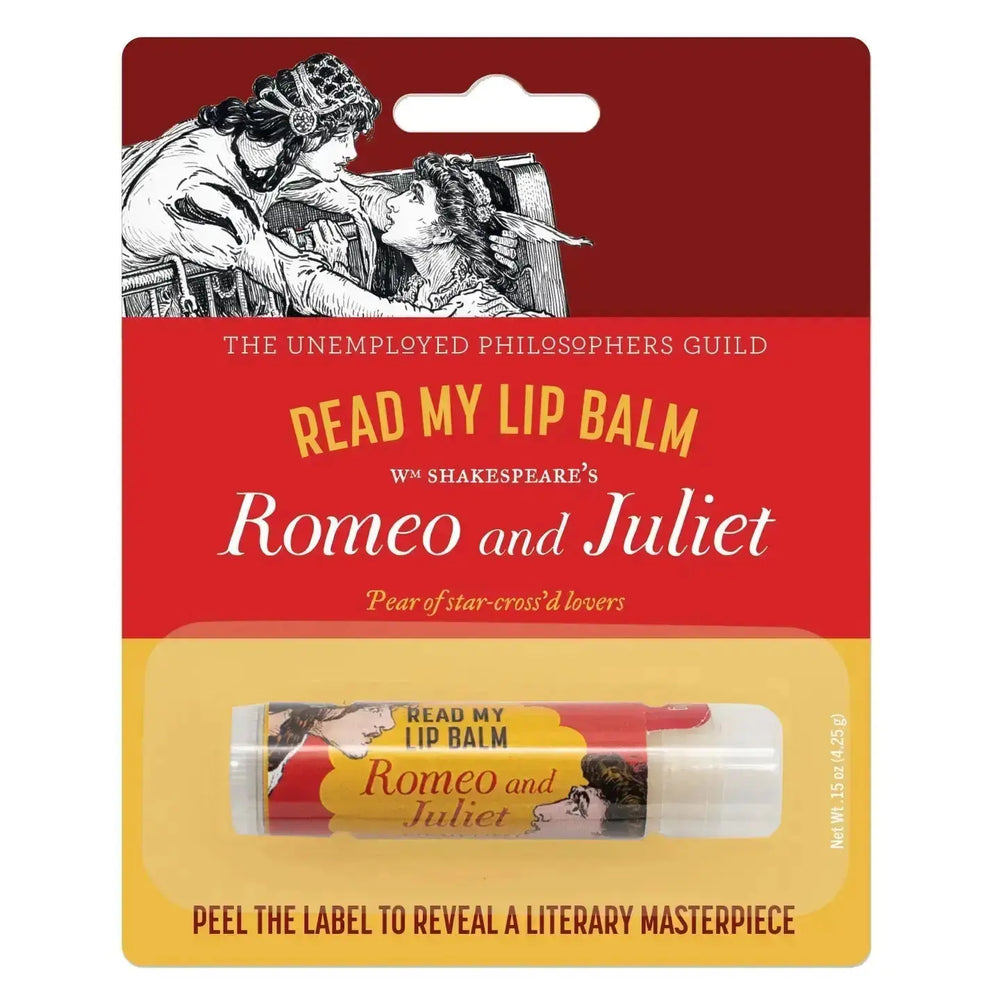 Literary Lip Balm | "Pear of Star-Cross'd Lovers" Romeo & Juliet Unemployed Philosophers Guild Ziya Blue