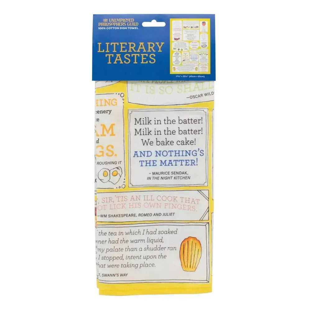 Literary Tastes Quote Towel  Ziya Blue