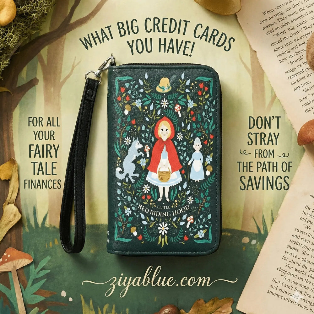 Little Red Riding Hood Book Wallet | Fairytale Storybook Purse COMECO INC Ziya Blue