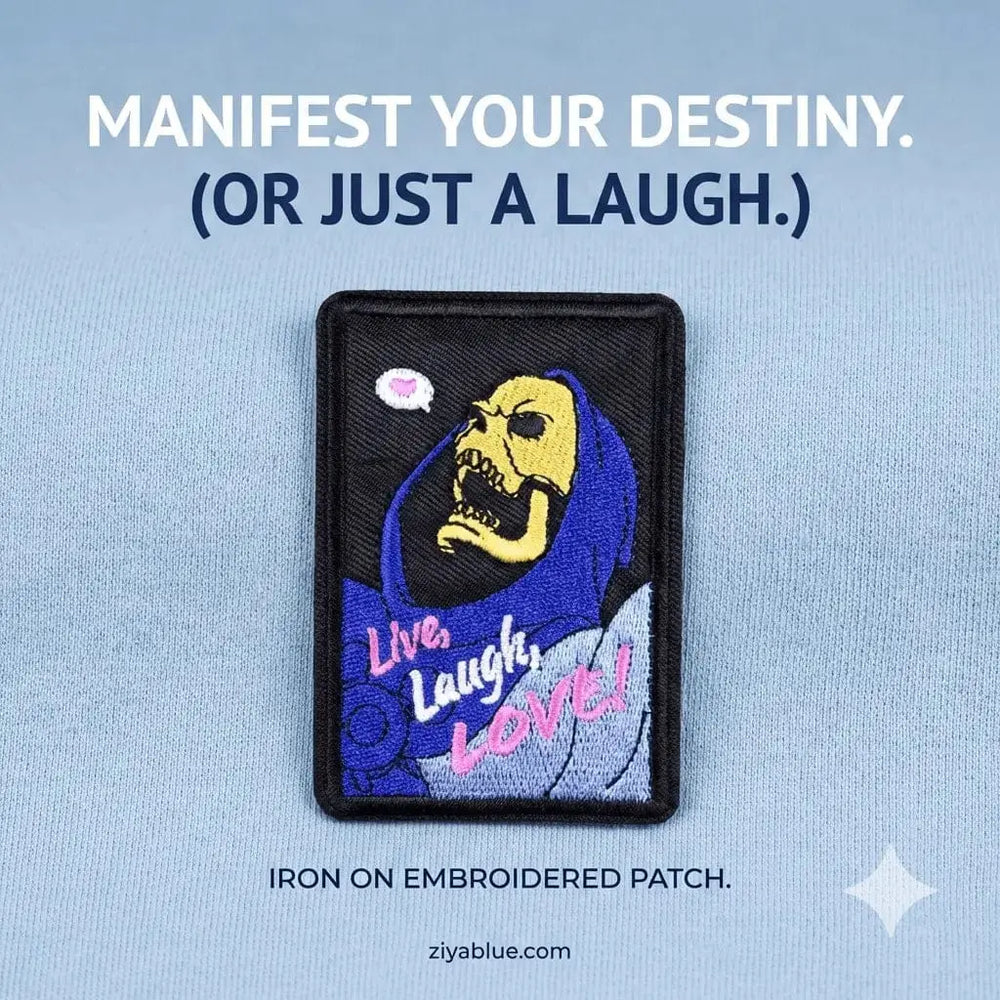 Live Laugh Love Skull Patch Ziya Blue Ziya Blue