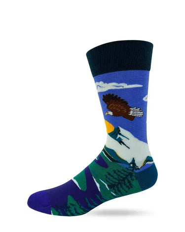 Love It Out Here Men's Crew Socks Fabdaz Ziya Blue