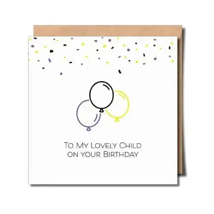 Lovely Child Birthday Card: Minimalist Greeting Faire Ziya Blue