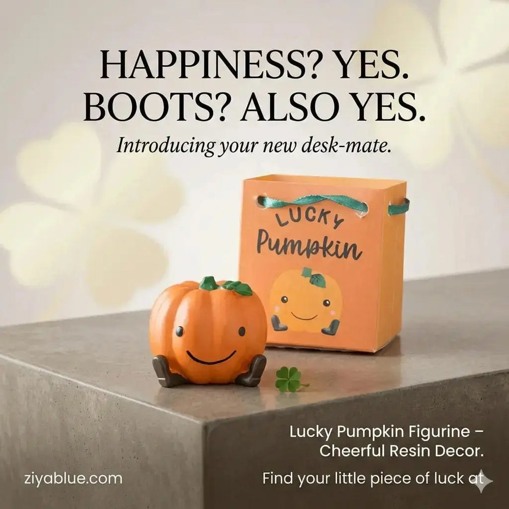 Lucky Pumpkin Figurine: The Cheerful Resin Toy Ziya Blue Ziya Blue