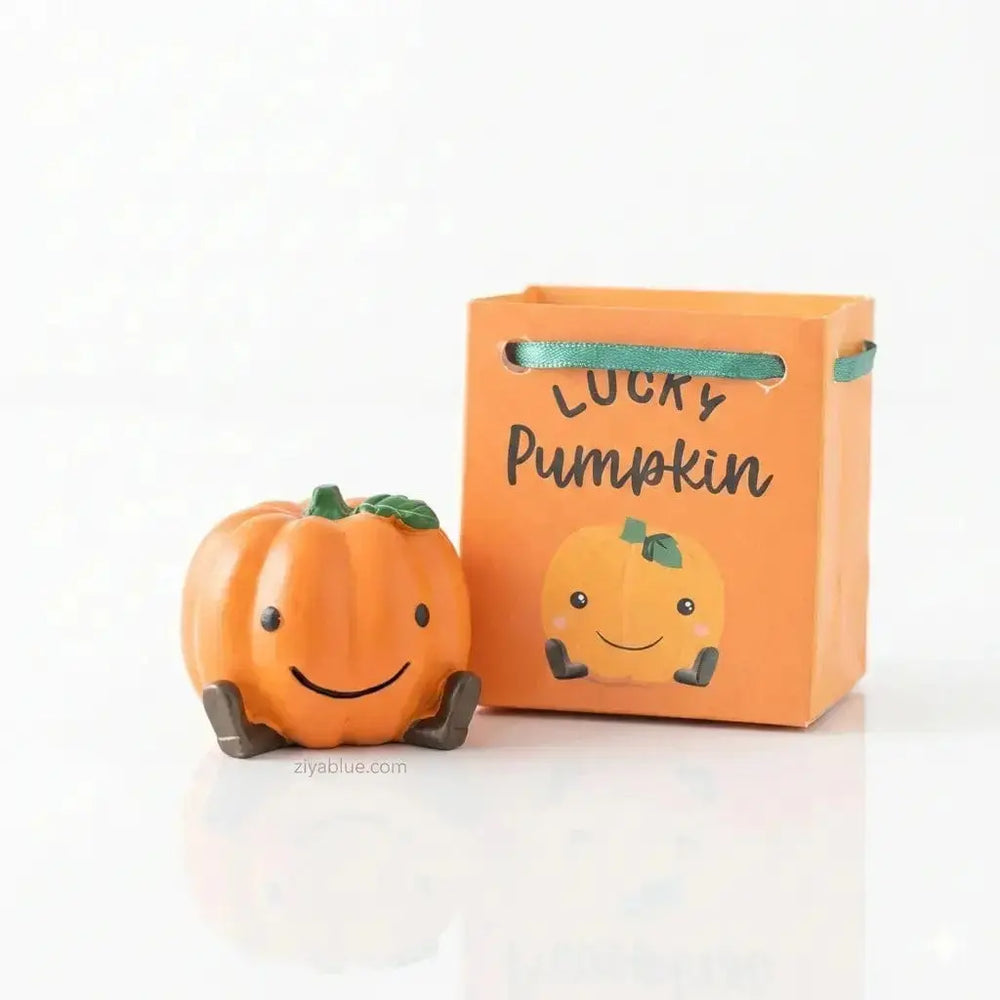Lucky Pumpkin Figurine: The Cheerful Resin Toy Ziya Blue Ziya Blue